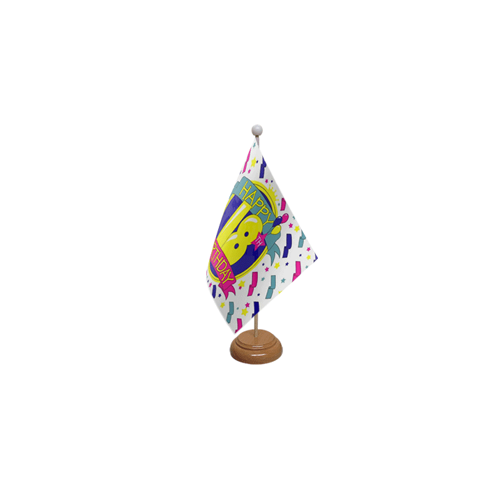 Happy 18th Birthday Wooden Table Flag – 9x6in (22.5 x 15 cm)
