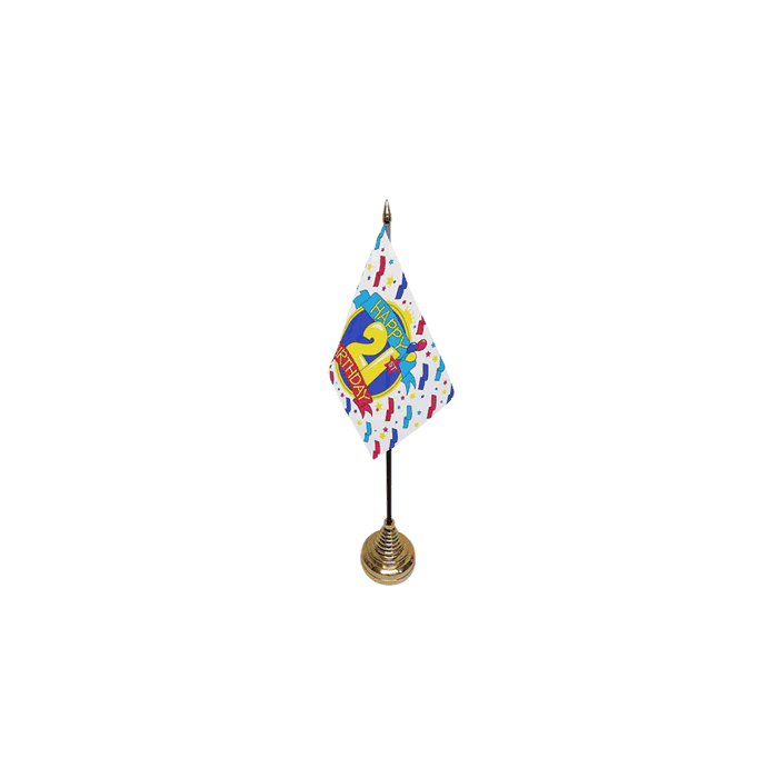 Happy 21st Birthday Table Flag – 6x4in (15 x 10 cm)