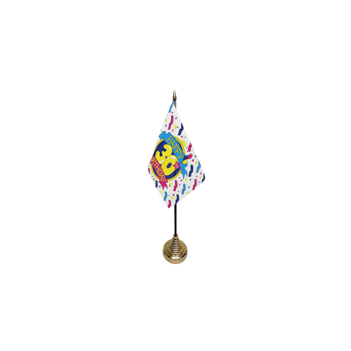 Happy 30th Birthday Table Flag – 6x4in (15 x 10 cm)