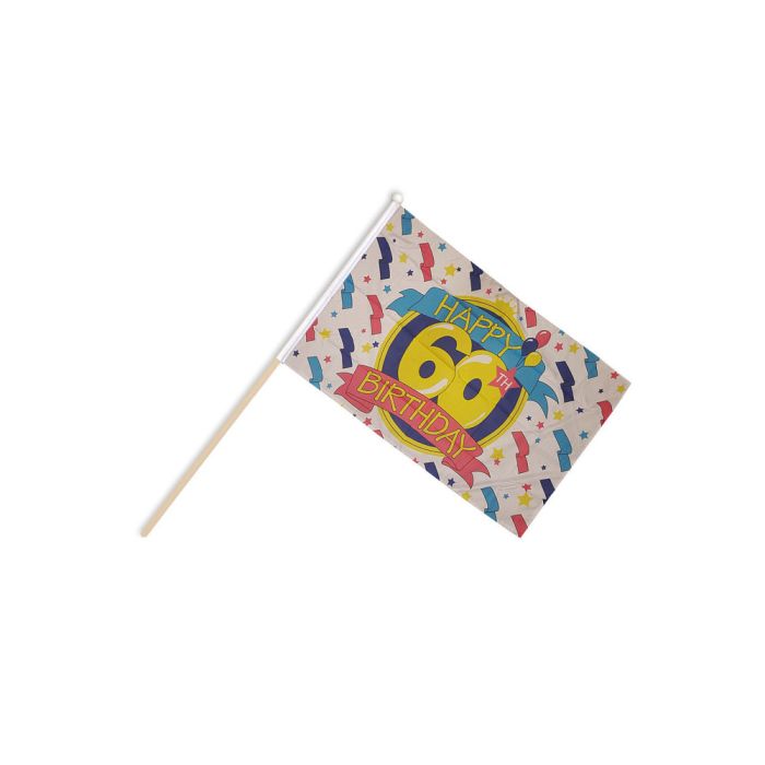 Happy 60th Birthday Hand Flags