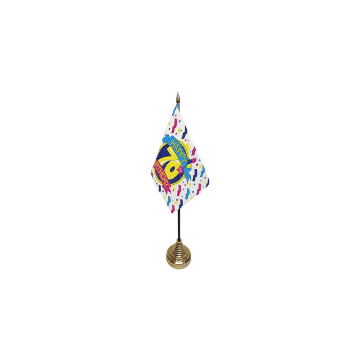 Happy 70th Birthday Table Flag – 6x4in (15 x 10 cm)
