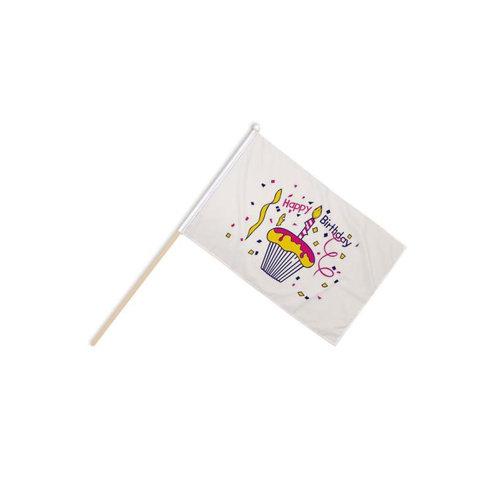 Happy Birthday Cake Hand Flags