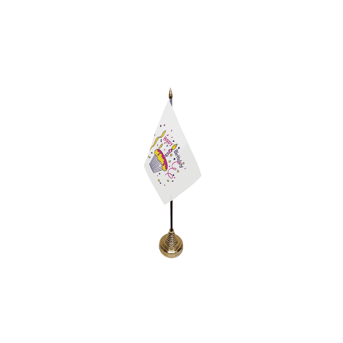 Happy Birthday Cake Table Flag – 6x4in (15 x 10 cm)