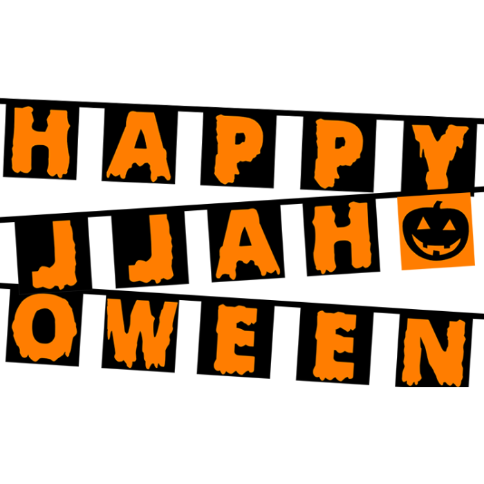 Happy Halloween Text Rectangle Bunting