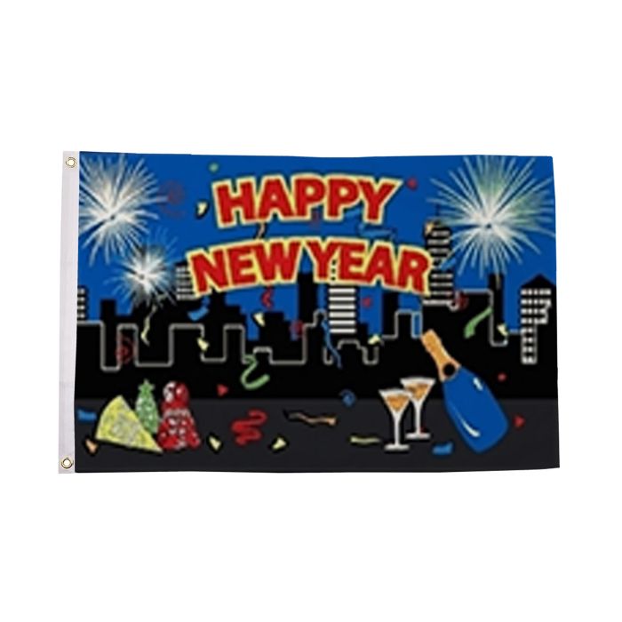 Happy New Year City Flag
