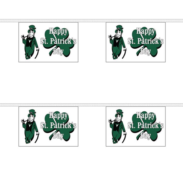 Happy St Patricks Day (White) Horizontal Bunting