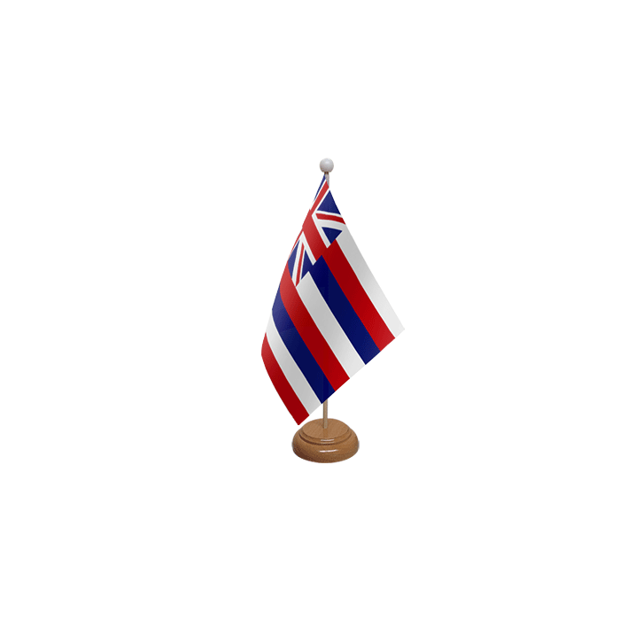 Hawaii Wooden Table Flag – 9x6in (22.5 x 15 cm)