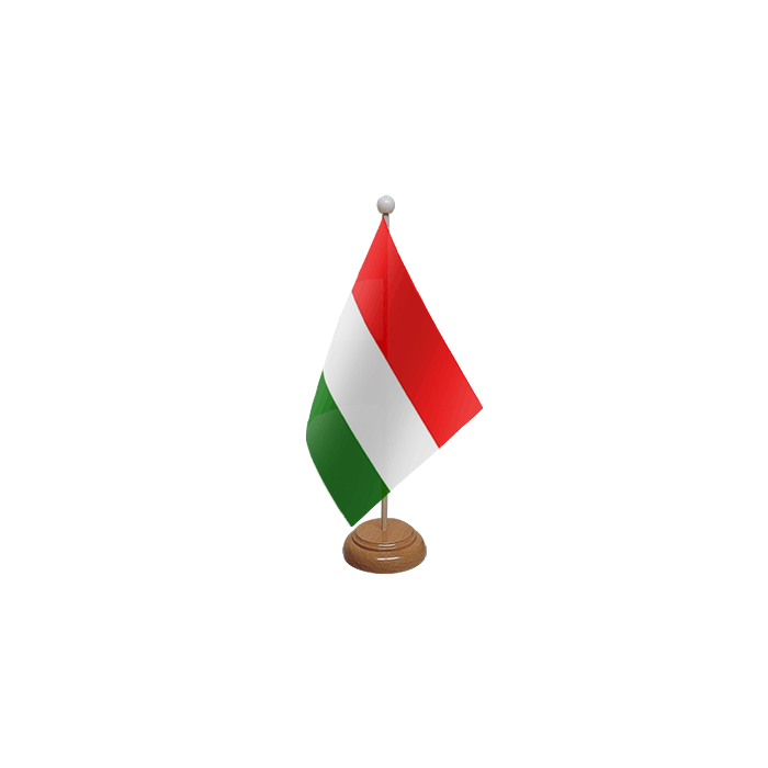 Hungary Large Wooden Table Flag – 18x12in (45 x 30 cm)