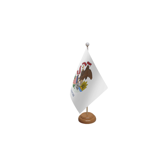 Illinois Wooden Table Flag – 9x6in (22.5 x 15 cm)