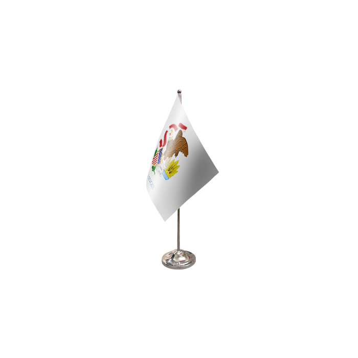 Illinois Satin Table Flag – 9x6in (22.5 x 15 cm)