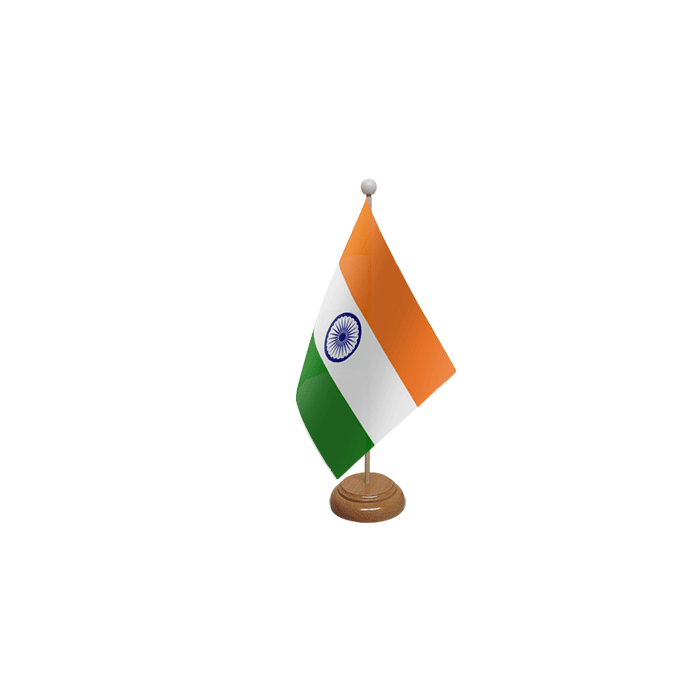 India Large Wooden Table Flag – 18x12in (45 x 30 cm)