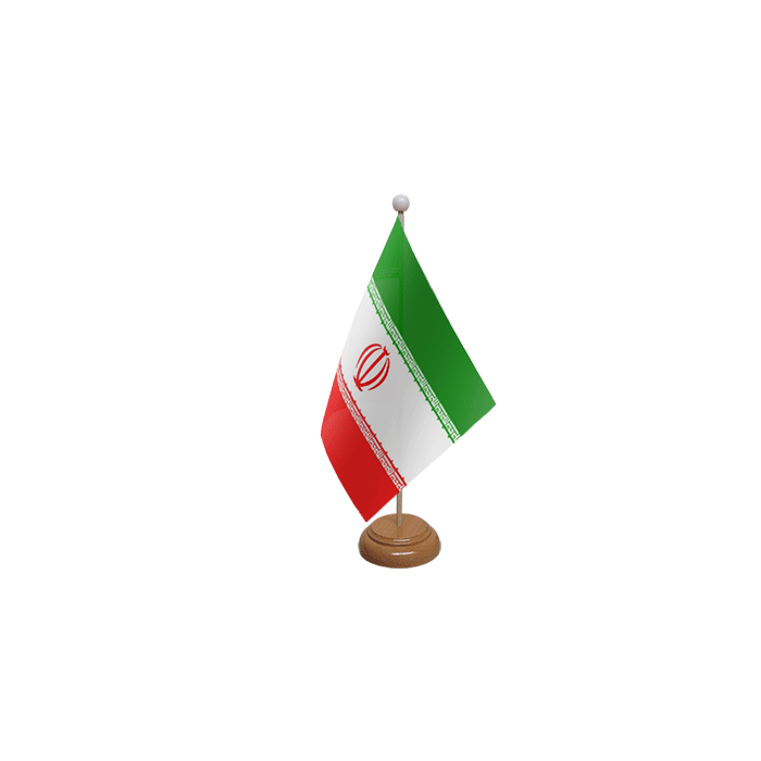 Iran Large Wooden Table Flag – 18x12in (45 x 30 cm)