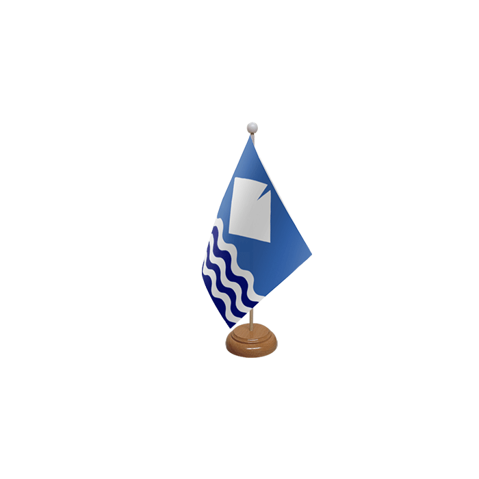 Isle of Wight New (Waves) s Large Wooden Table Flag – 18x12in (45 x 30 cm)