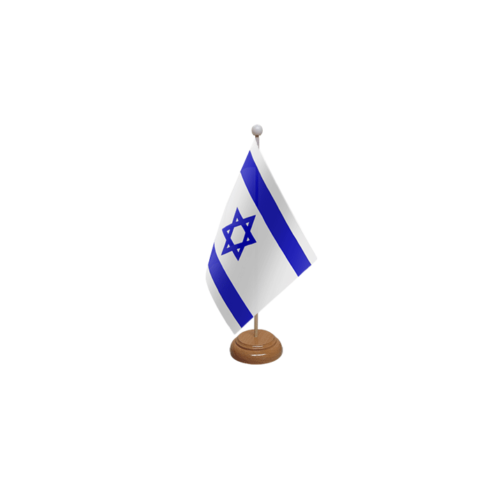 Israel Table Flag Large Wooden Table Flag – 18x12in (45 x 30 cm)