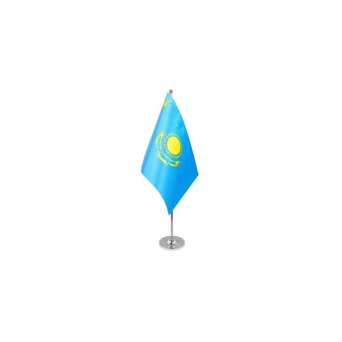 Kazakhstan Satin Table Flag – 9x6in (22.5 x 15 cm)
