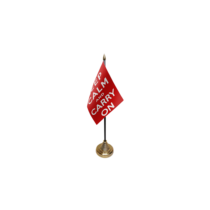 Keep Calm And Carry On (Red) Table Flag – 6x4in (15 x 10 cm)