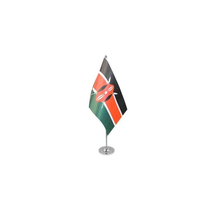 Kenya Satin Table Flag – 9x6in (22.5 x 15 cm)