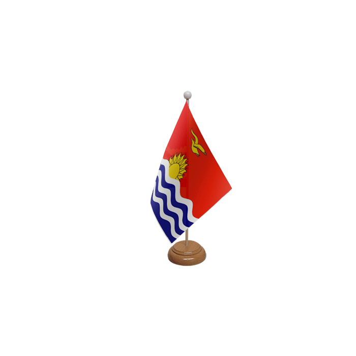Kiribati Large Wooden Table Flag – 18x12in (45 x 30 cm)