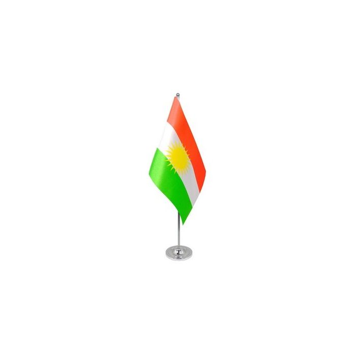 Kurdistan Satin Table Flag – 9x6in (22.5 x 15 cm)