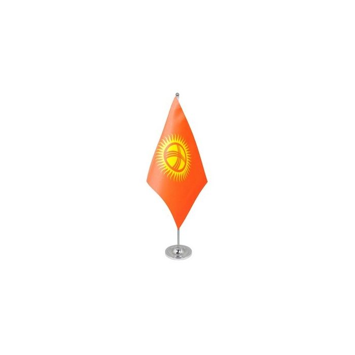 Kyrgyzstan Satin Table Flag – 9x6in (22.5 x 15 cm)