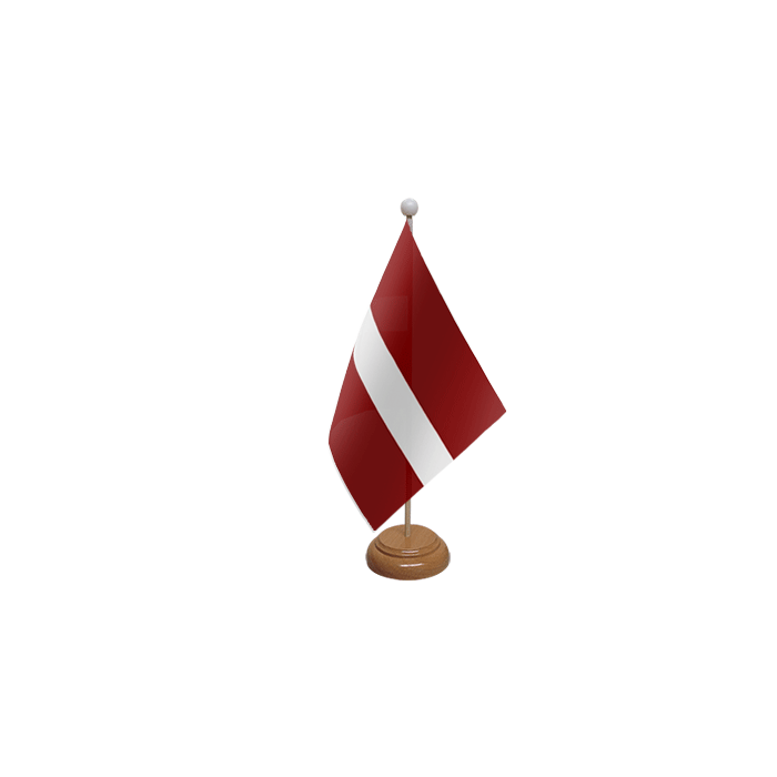 Latvia Large Wooden Table Flag – 18x12in (45 x 30 cm)