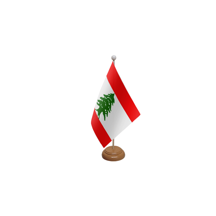 Lebanon Large Wooden Table Flag – 18x12in (45 x 30 cm)