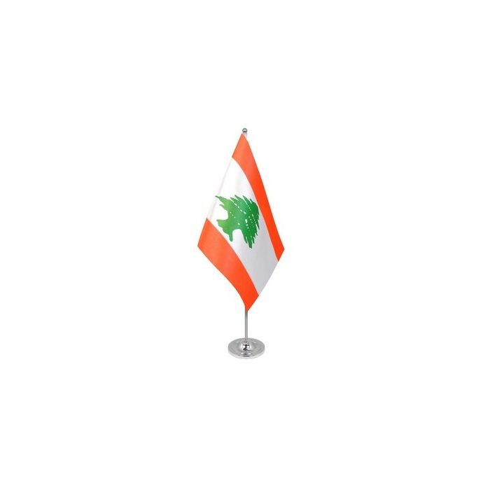 Lebanon Satin Table Flag – 9x6in (22.5 x 15 cm)
