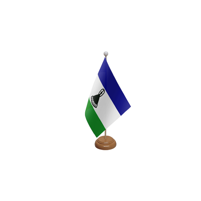 Lesotho New Large Wooden Table Flag – 18x12in (45 x 30 cm)