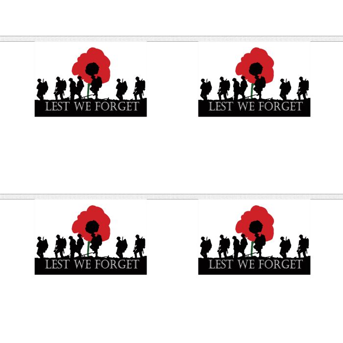 Lest We Forget (Army) Horizontal Bunting