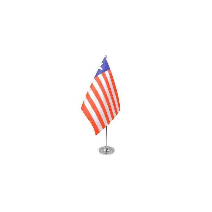 Liberia Satin Table Flag – 9x6in (22.5 x 15 cm)