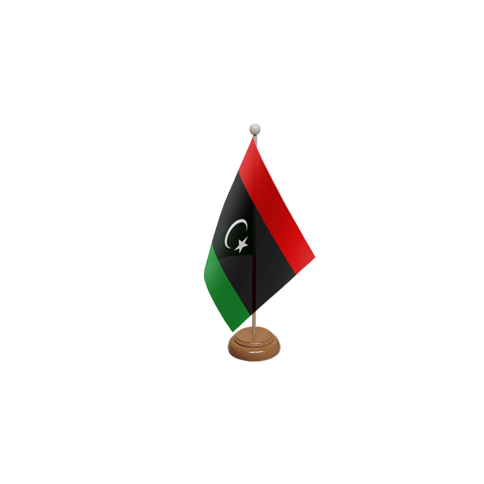 Libya New (Kingdom) Large Wooden Table Flag – 18x12in (45 x 30 cm)