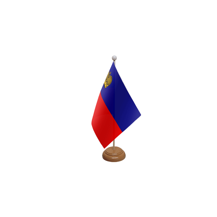 Liechtenstein Large Wooden Table Flag – 18x12in (45 x 30 cm)