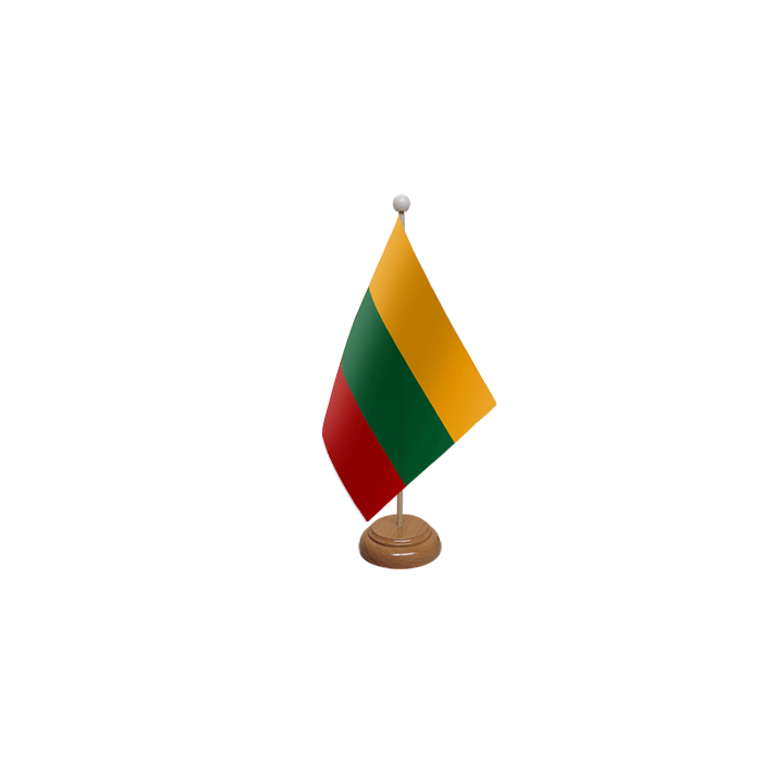 Lithuania Large Wooden Table Flag – 18x12in (45 x 30 cm)