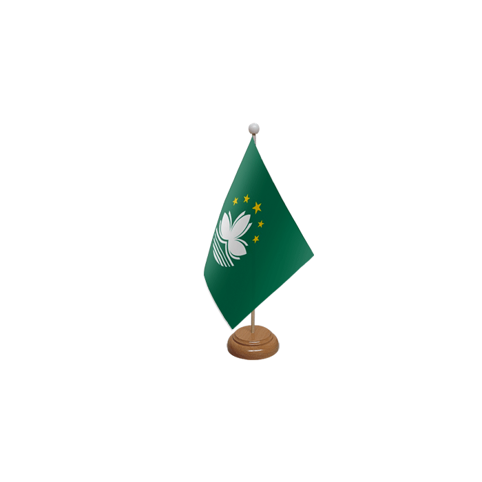 Macau Wooden Table Flag – 9x6in (22.5 x 15 cm)