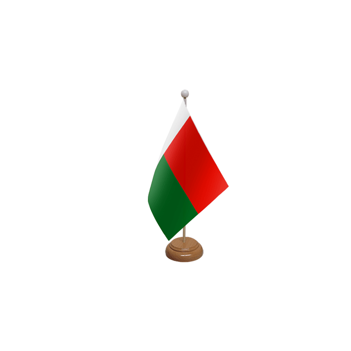 Madagascar Large Wooden Table Flag – 18x12in (45 x 30 cm)