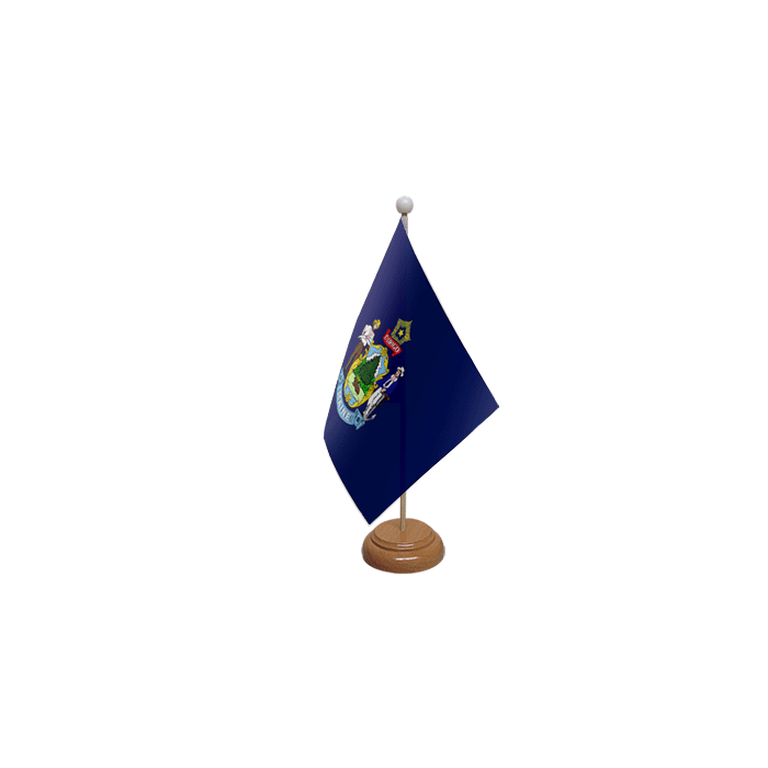 Maine Wooden Table Flag – 9x6in (22.5 x 15 cm)