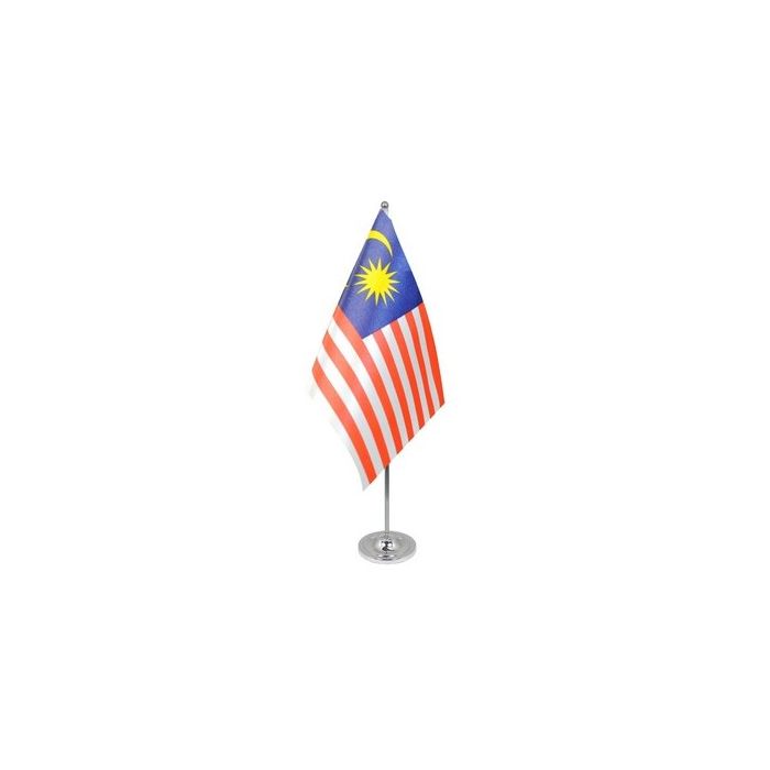 Malaysia Satin Table Flag – 9x6in (22.5 x 15 cm)