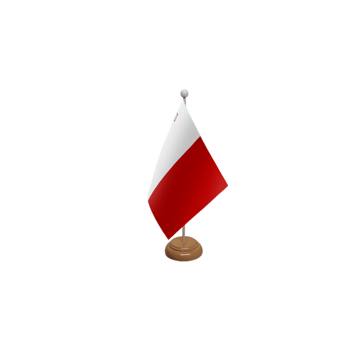Malta Large Wooden Table Flag – 18x12in (45 x 30 cm)