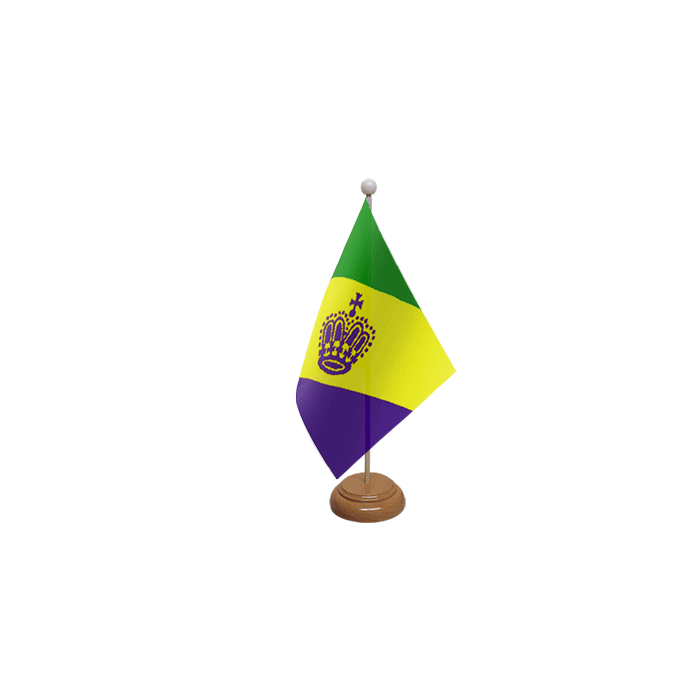 Mardi Gras Wooden Table Flag – 9x6in (22.5 x 15 cm)