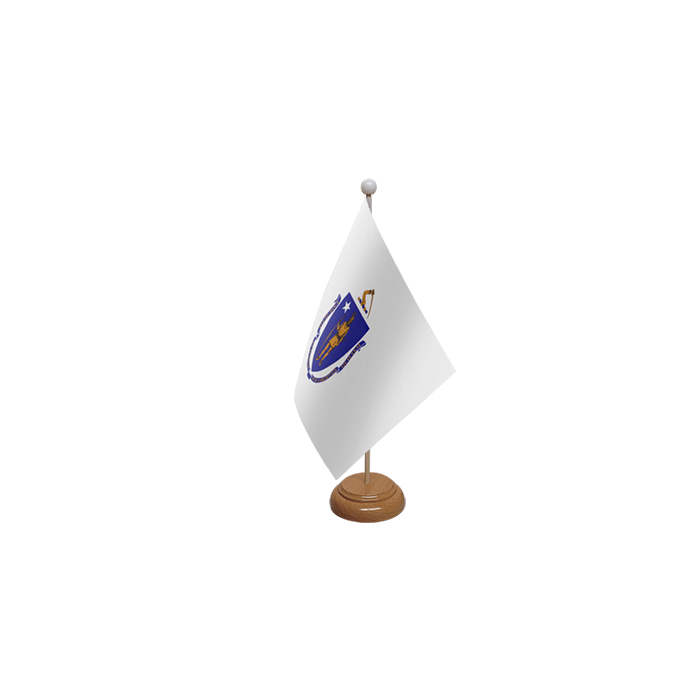 Massachusetts Wooden Table Flag – 9x6in (22.5 x 15 cm)