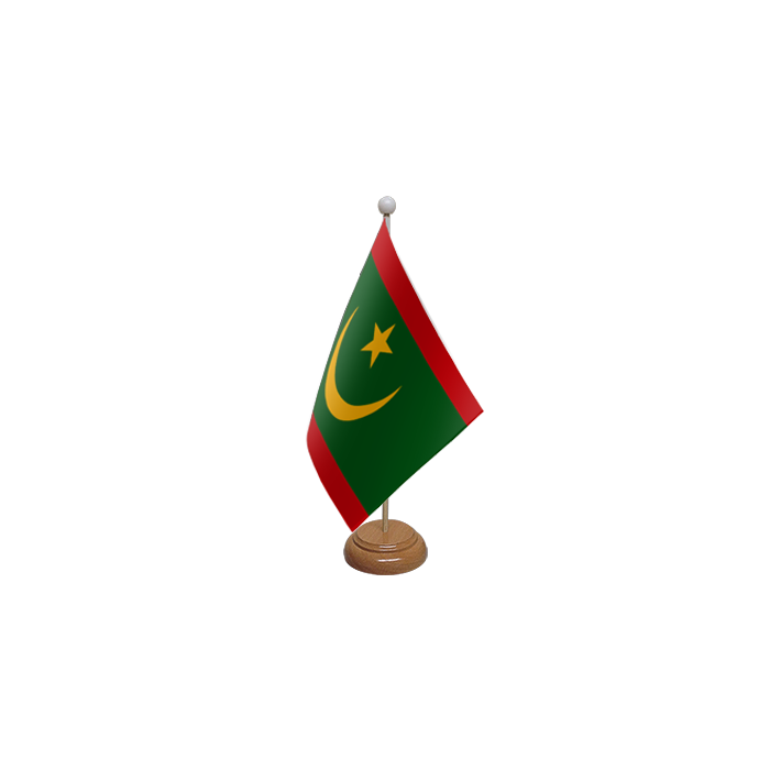 Mauritania New Large Wooden Table Flag – 18x12in (45 x 30 cm)