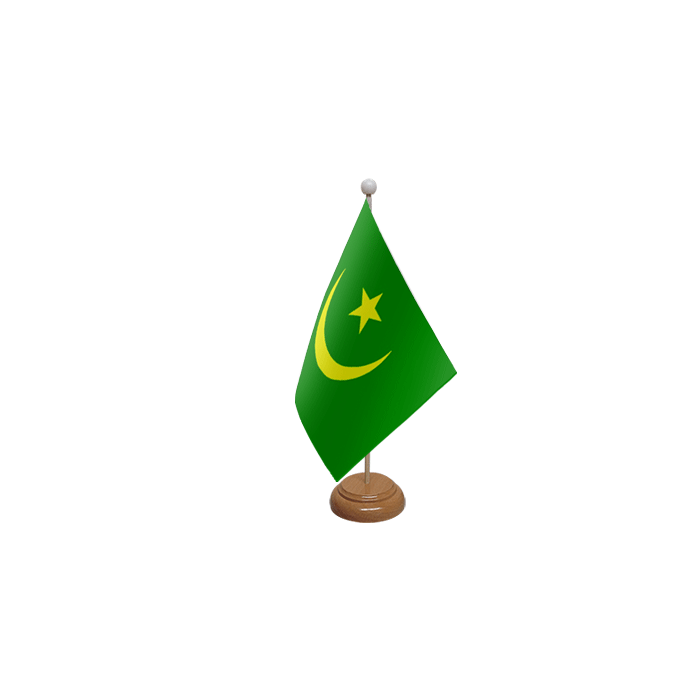 Mauritania Old Large Wooden Table Flag – 18x12in (45 x 30 cm)