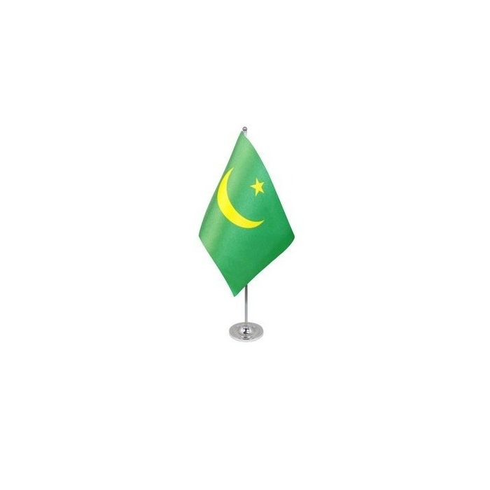 Mauritania Old Satin Table Flag – 9x6in (22.5 x 15 cm)