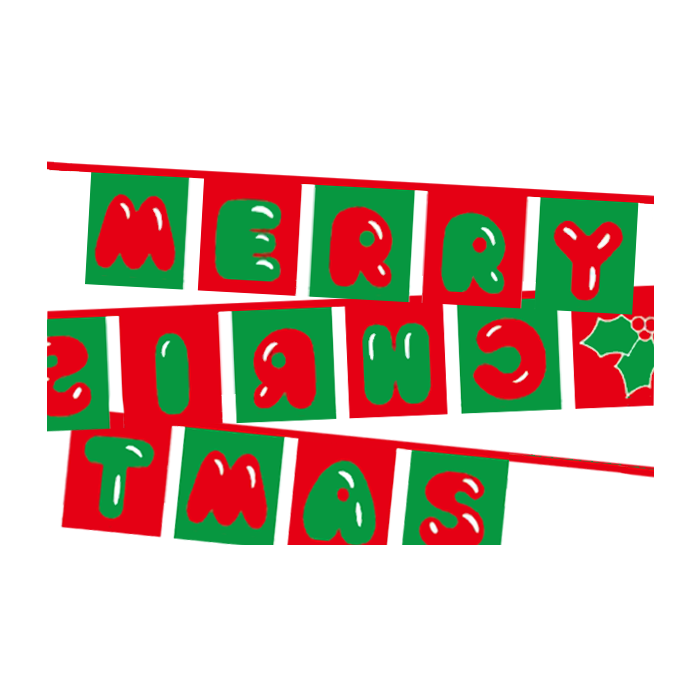 Merry Christmas (Text) Bunting (5m Length)