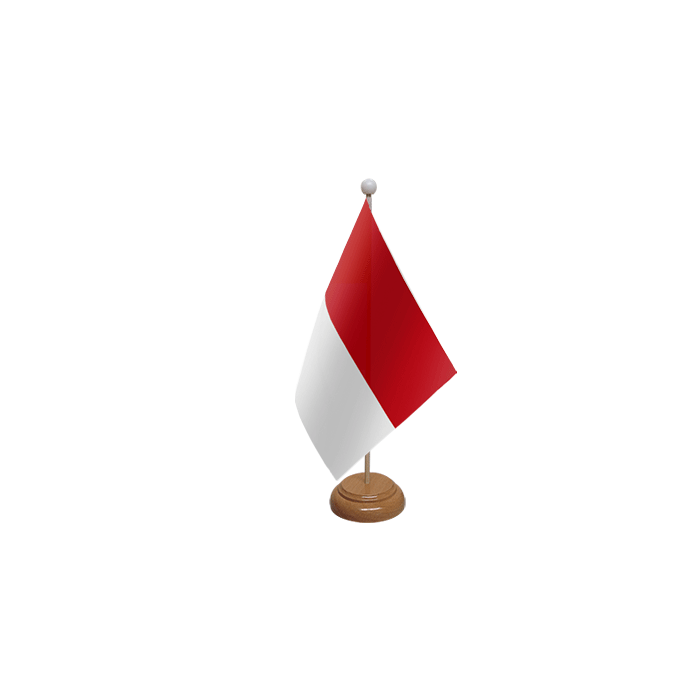Monaco Large Wooden Table Flag – 18x12in (45 x 30 cm)