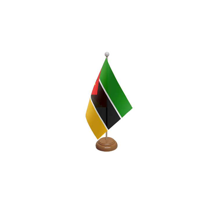 Mozambique Large Wooden Table Flag – 18x12in (45 x 30 cm)