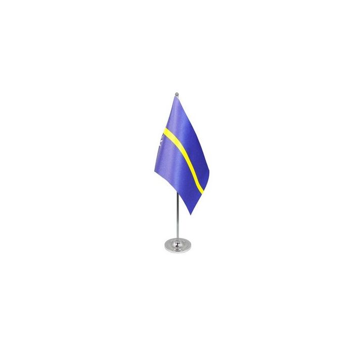 Nauru Satin Table Flag – 9x6in (22.5 x 15 cm)