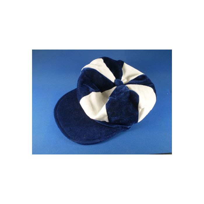 Navy Blue and White Flat Cap