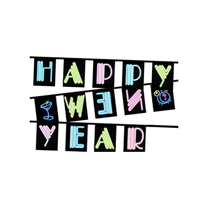 Happy New Year (Neon) Text Bunting (5m Length)