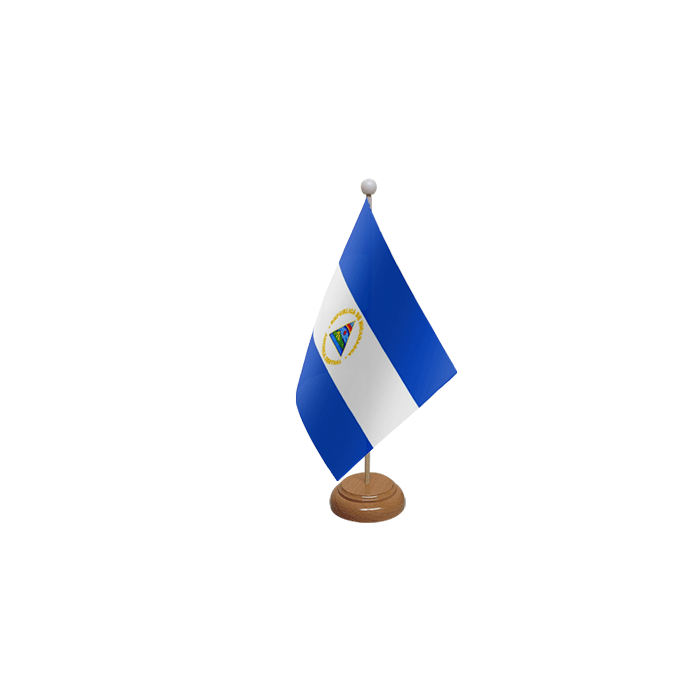 Nicaragua Large Wooden Table Flag – 18x12in (45 x 30 cm)